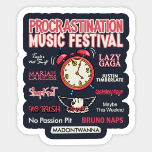 Procrastination Music Festival Sticker